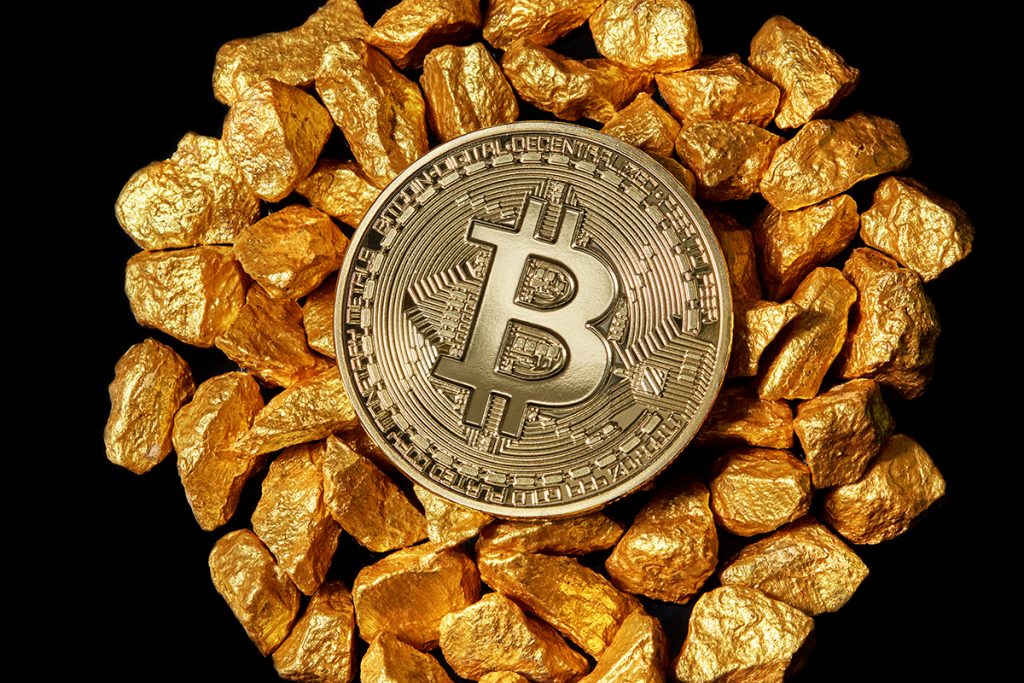 Bitcoin e participação no mercado do ouro