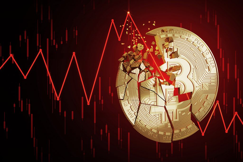 Bitcoin cai abaixo de US$30.000