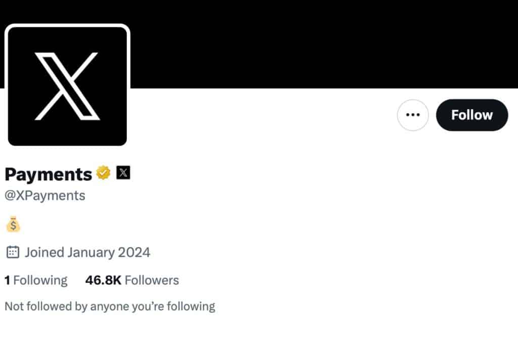 X lança conta de pagamentos